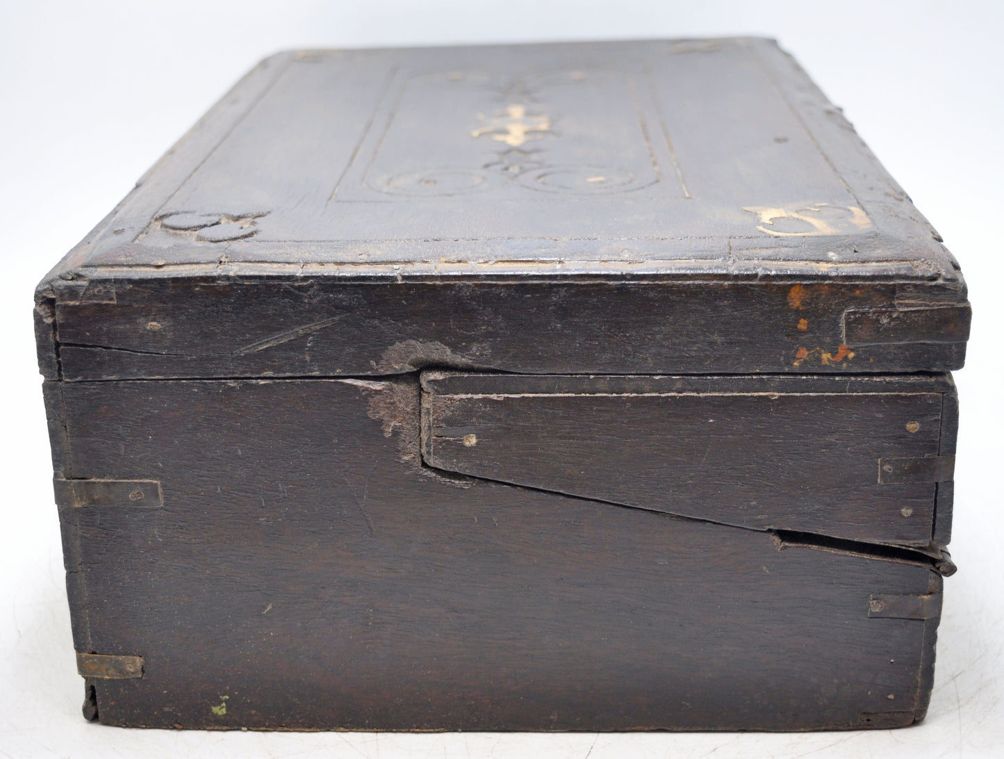 Antique Wooden Merchants Cash Chest Box Original Old Fine Hand Crafted Brass Fitted