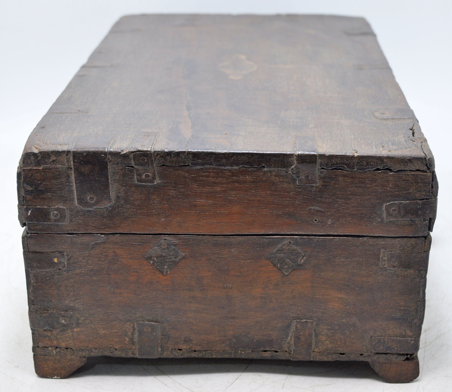 Antique Wooden Merchants Cash Chest Box Original Old Fine Hand Crafted Brass Fitted