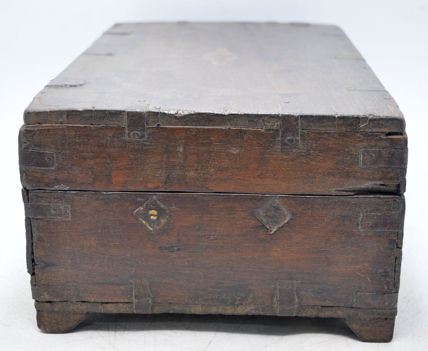 Antique Wooden Merchants Cash Chest Box Original Old Fine Hand Crafted Brass Fitted