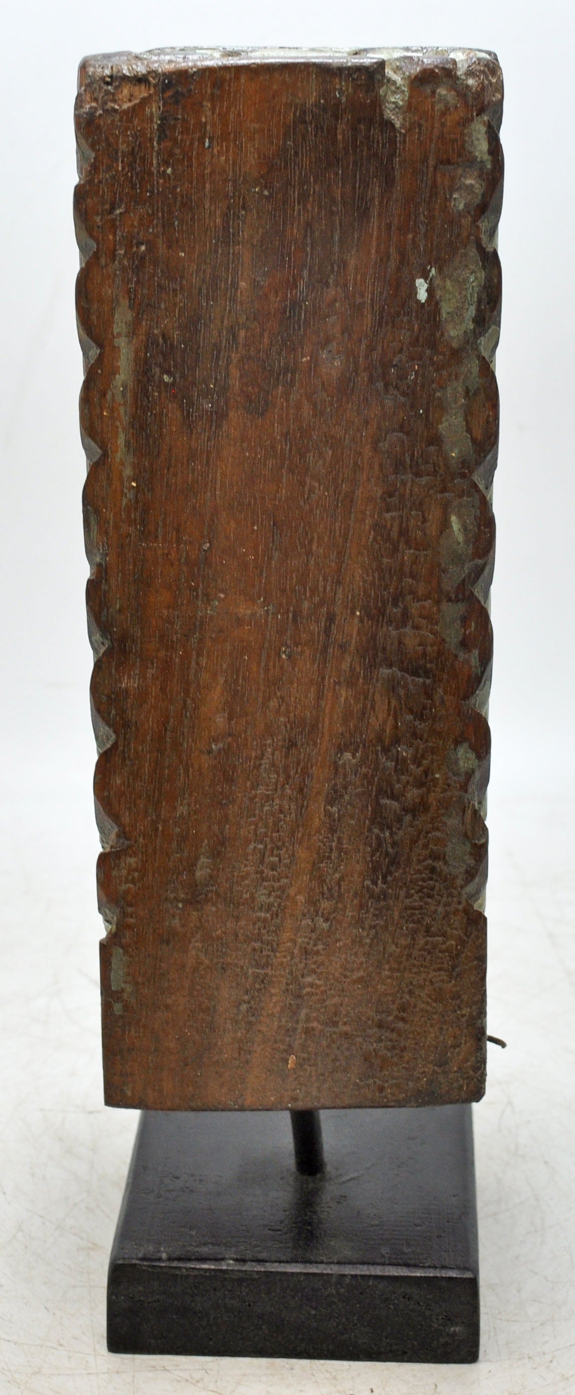Antique Wooden Bracket Carving on Stand Original Old Fine Hand Carved Rustic Painted