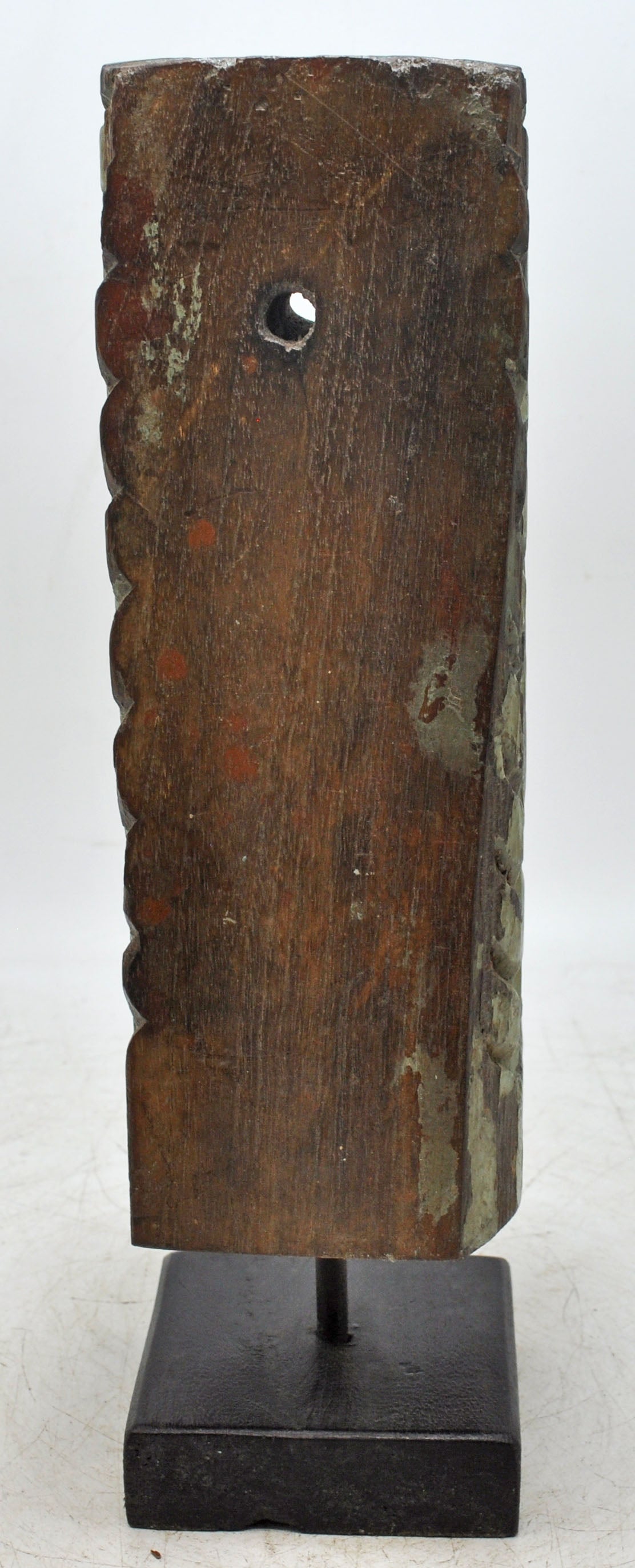 Antique Wooden Bracket Carving on Stand Original Old Fine Hand Carved Rustic Painted