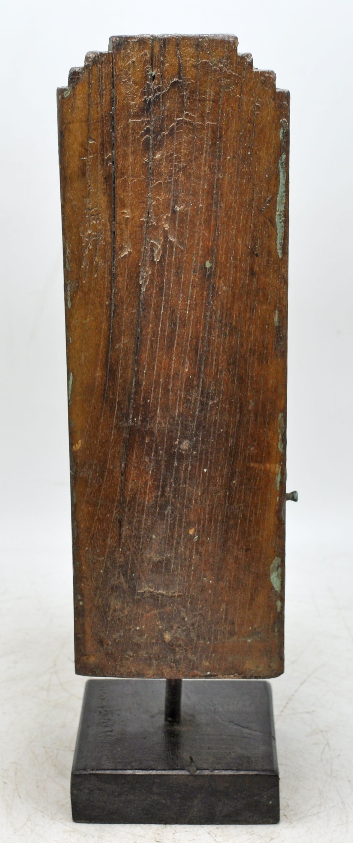 Antique Wooden Bracket Carving on Stand Original Old Fine Hand Carved Rustic Painted