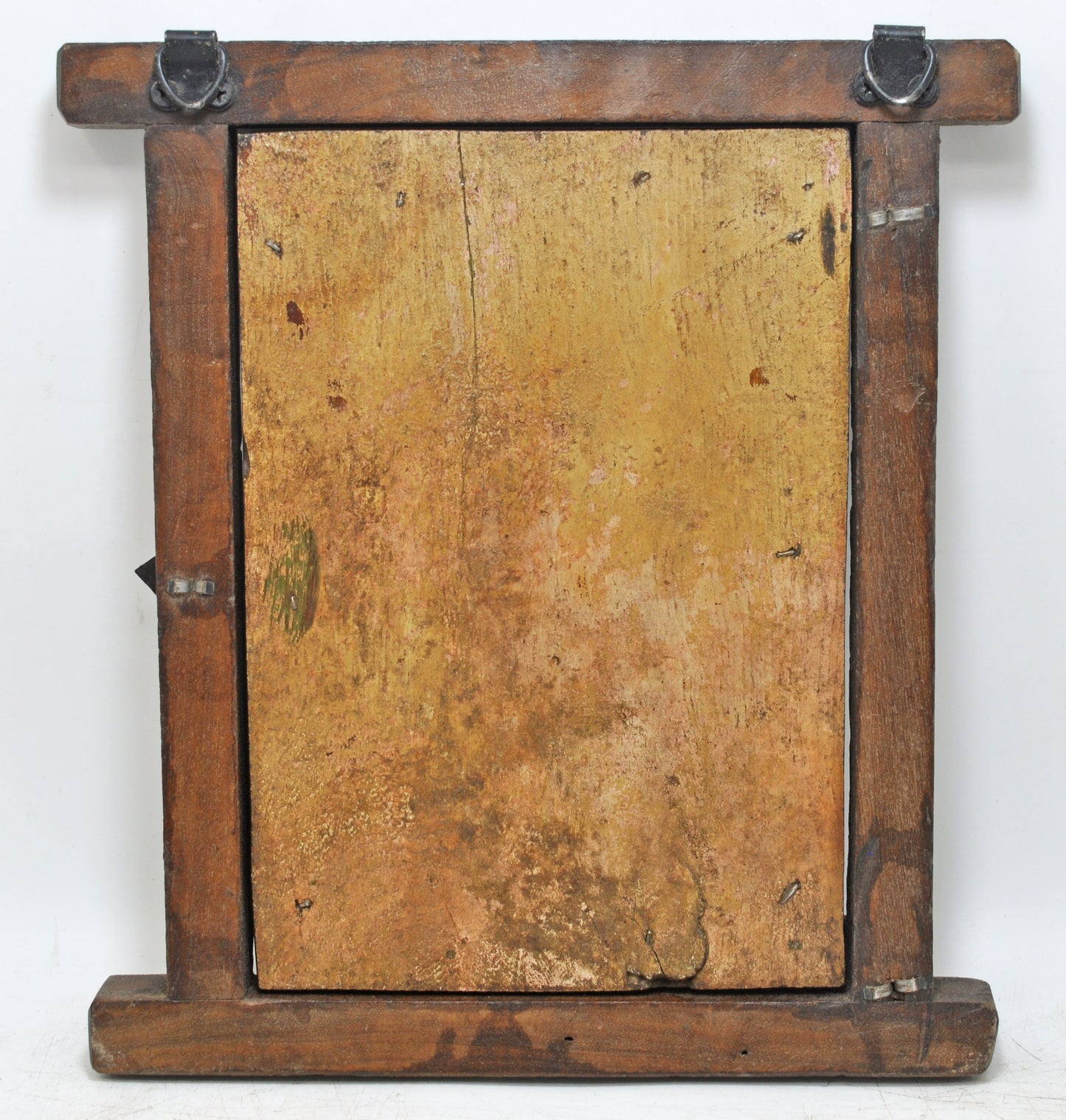 Antique Wooden Wall Décor Window Panel Frame Original Old Hand Crafted