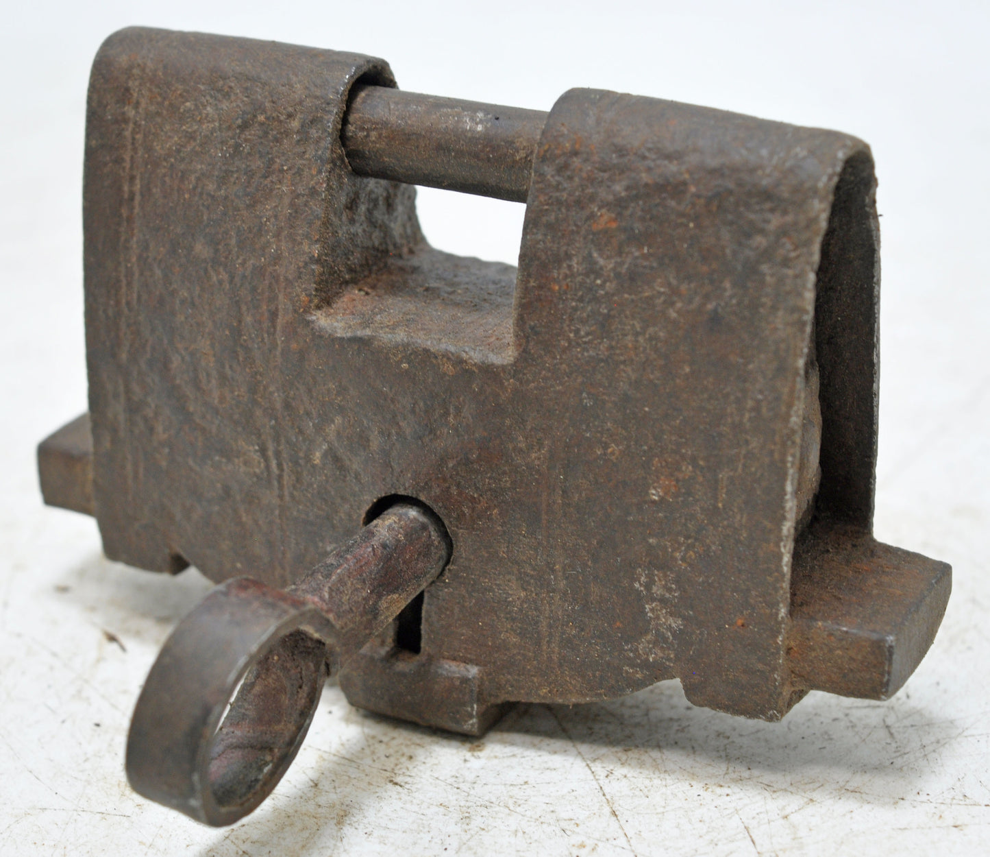 Antique Iron Large Strip System Pad Lock Original Old Hand Crafted Engraved Working