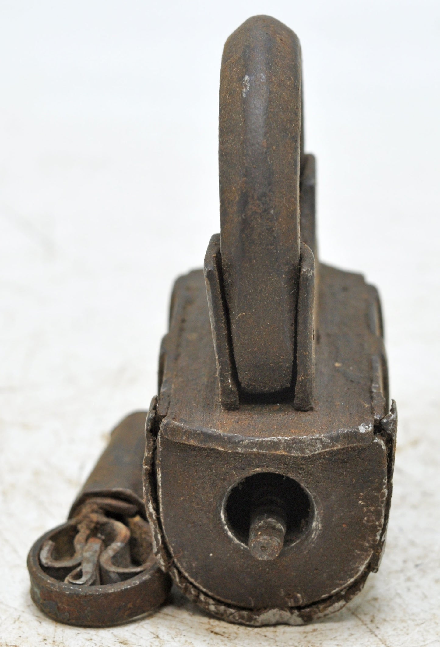 Antique Iron Spring Lever System Pad Lock Original Old Hand Crafted Engraved Working