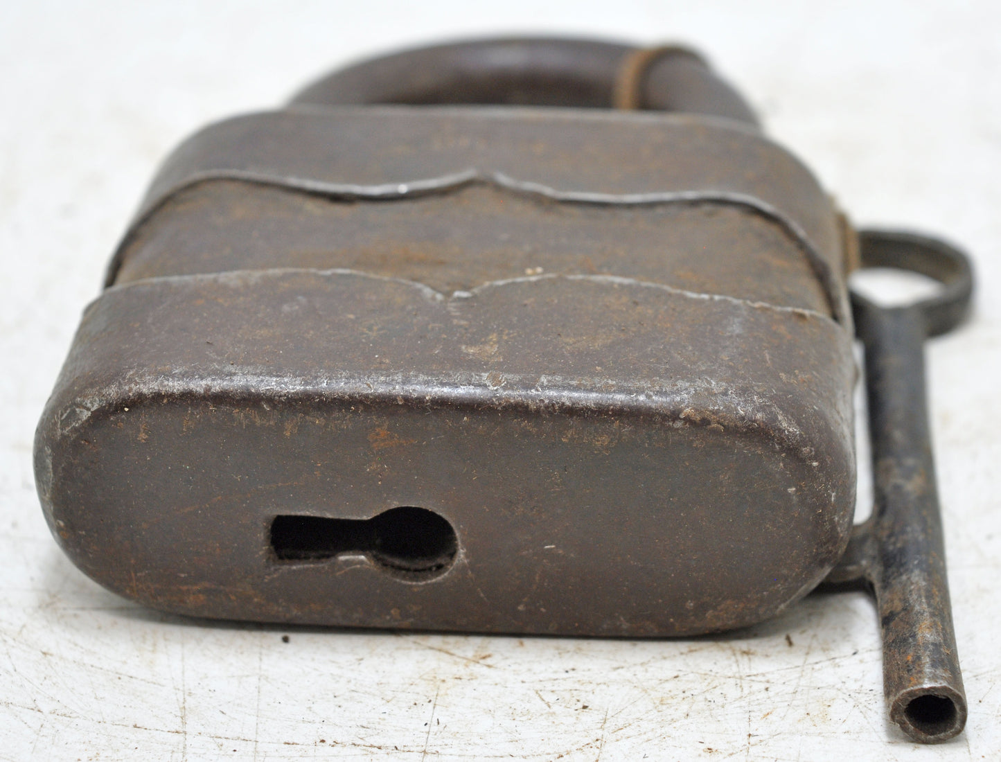 Antique Iron Large Size Pad Lock With Key Original Old Hand Crafted Working