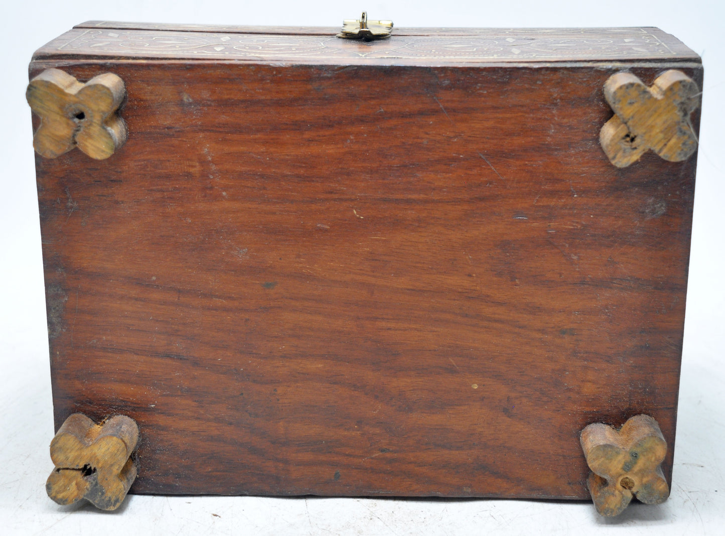 Vintage Wooden Brass Fitted Storage Box Original Old Hand Crafted