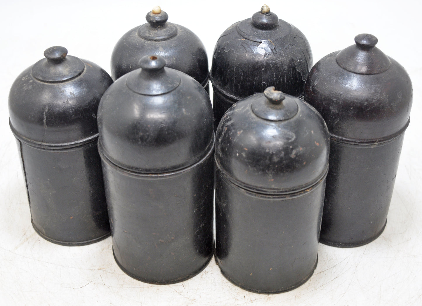 Lot of 6 Vintage Wooden Lacquer Painted Candy Box Original Old Handd Crafted
