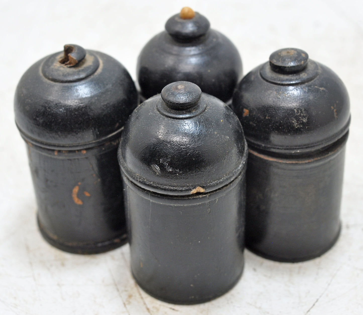 Lot of 4 Vintage Wooden Lacquer Painted Candy Box Original Old Handd Crafted