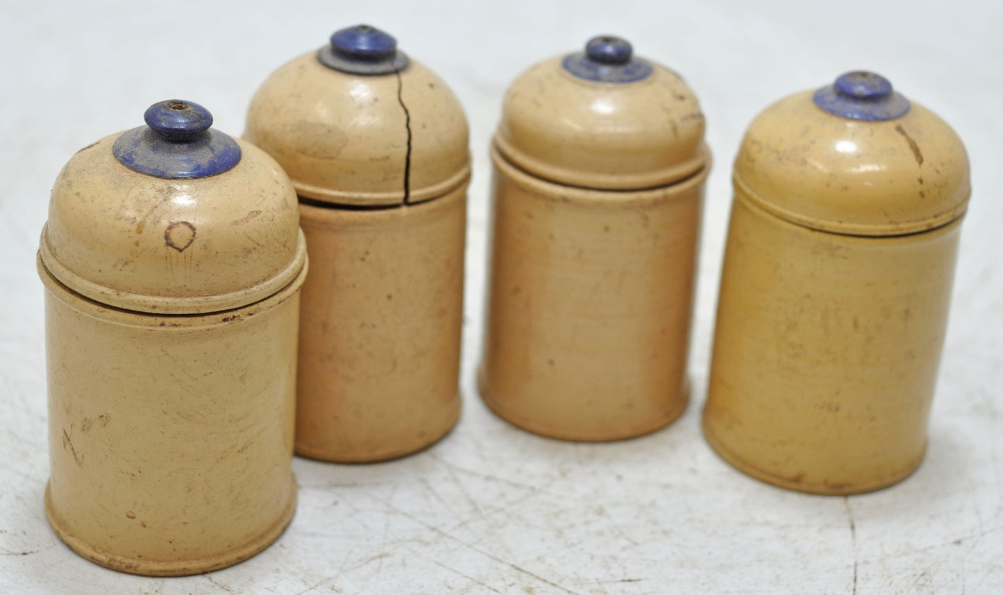 Lot of 4 Vintage Wooden Lacquer Painted Candy Box Original Old Handd Crafted