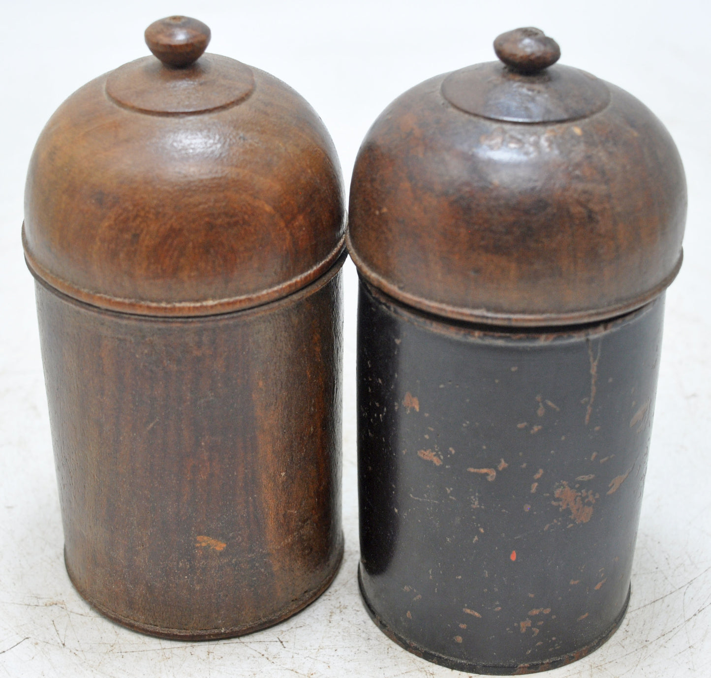 Lot of 2 Vintage Wooden Lacquer Painted Candy Box Original Old Handd Crafted