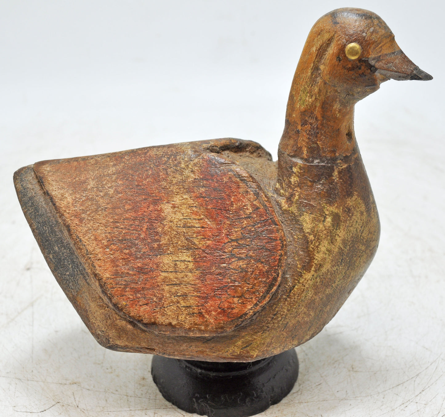 Vintage Wooden Bird Figurine Original Old Hand Carved