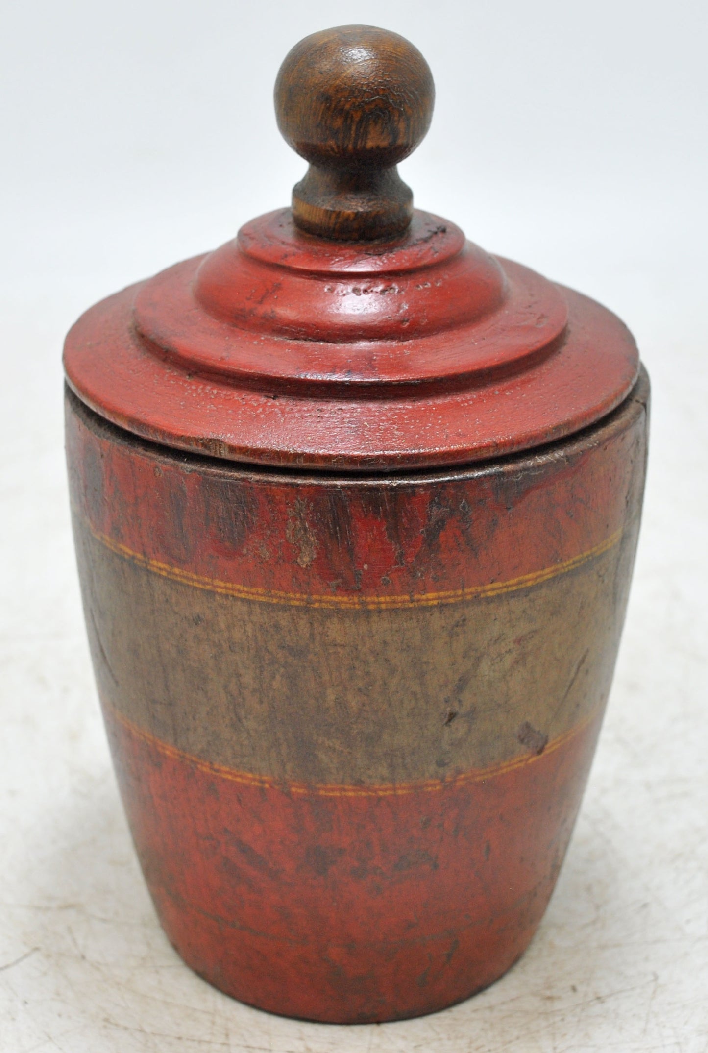 Antique Wooden Small Kum Kum Powder Tika Box Original Old Hand Carved