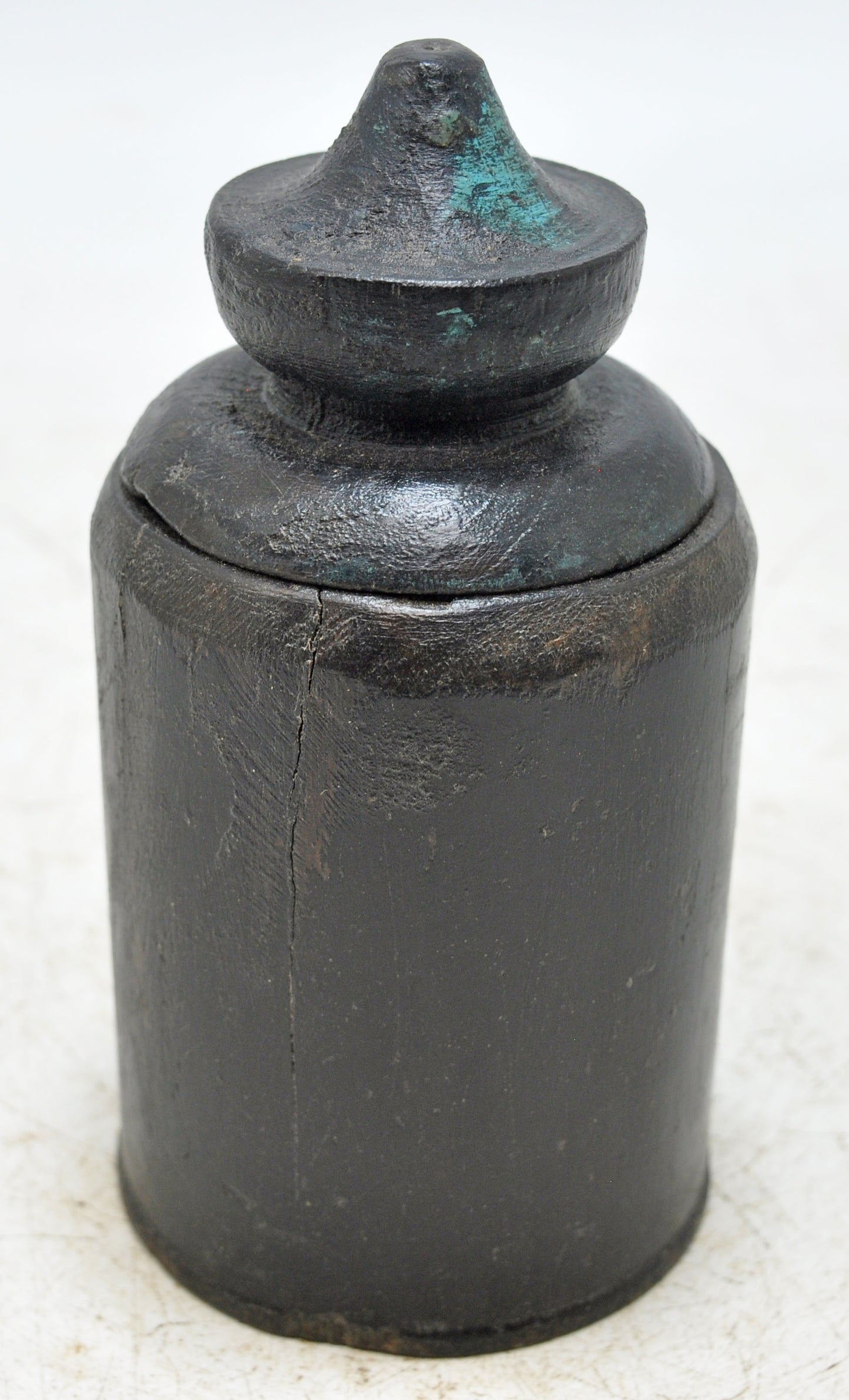 Antique Wooden Small Kum Kum Powder Tika Box Original Old Hand Carved