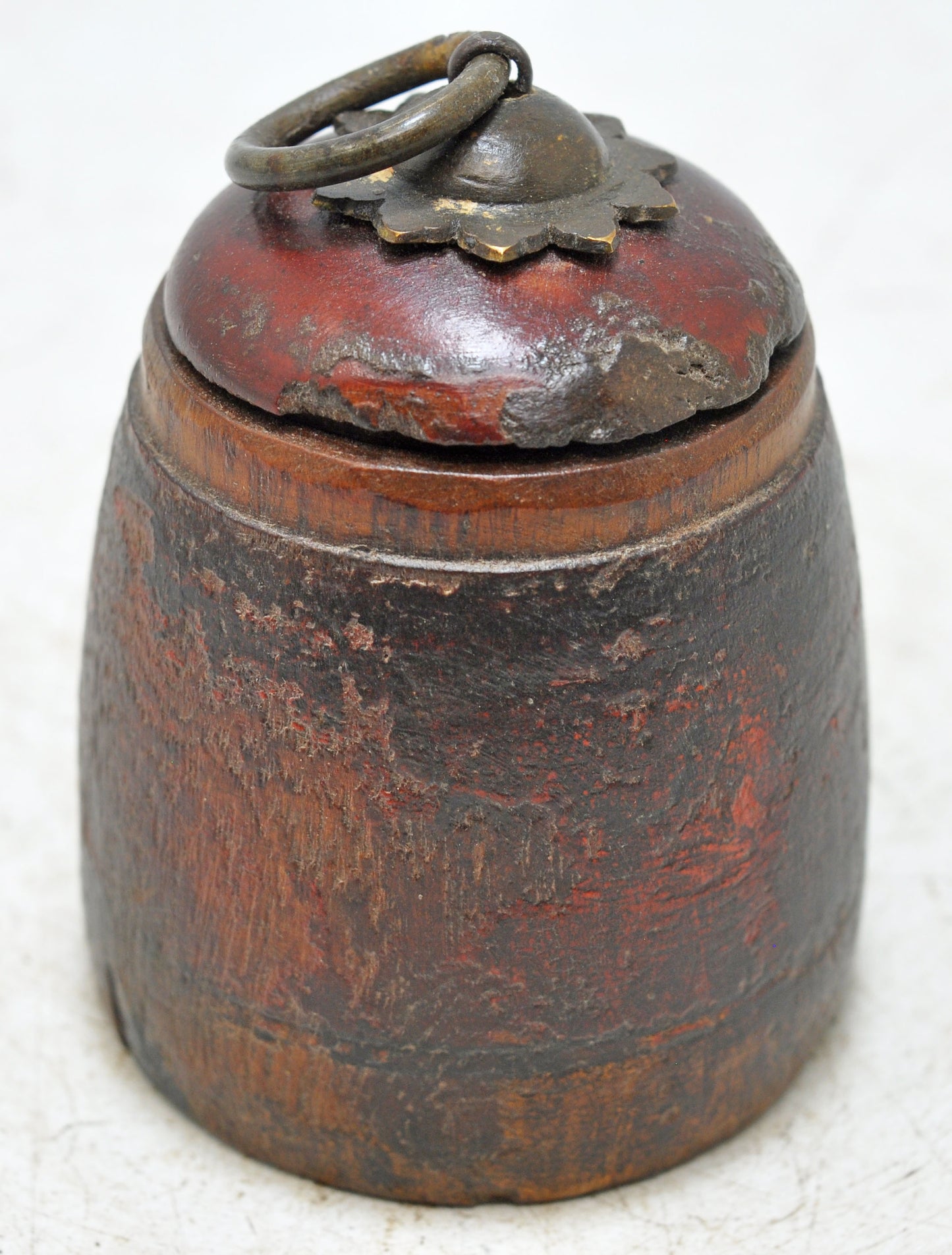Antique Wooden Small Kum Kum Powder Tika Box Original Old Hand Carved