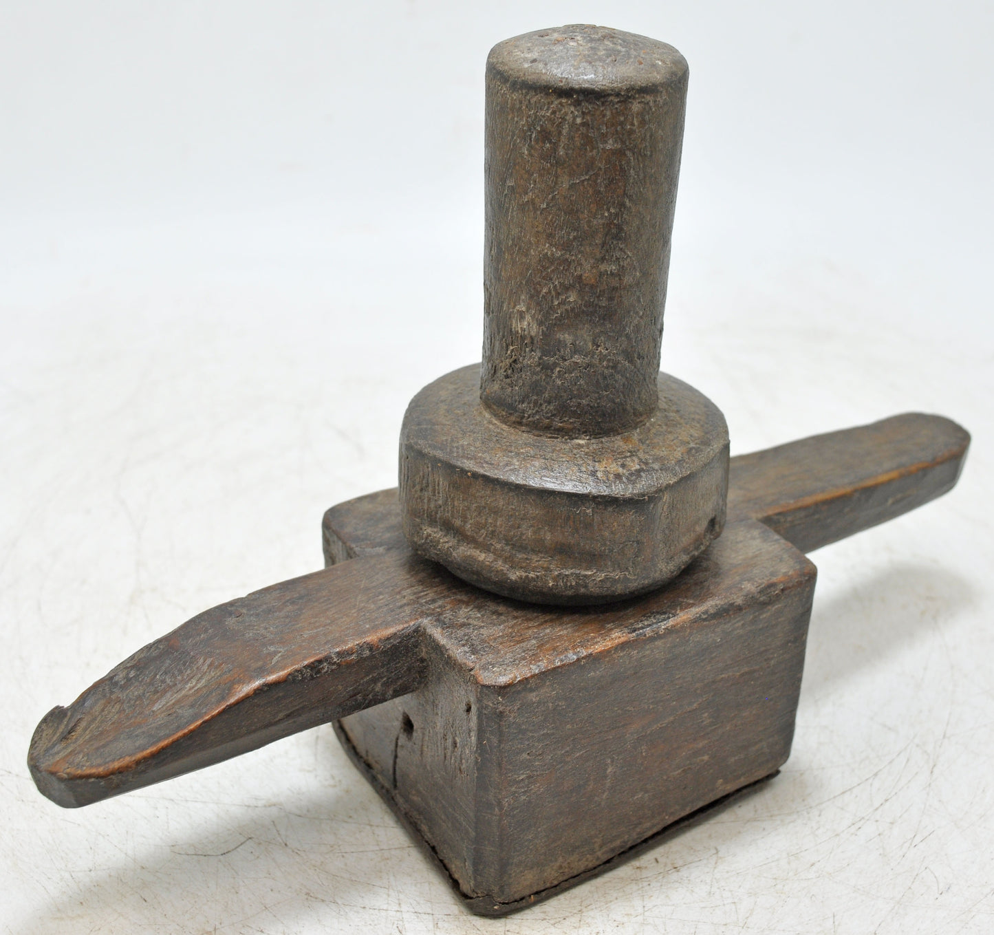 Antique Wooden Kitchenware Juicer Original Old Hand Carved