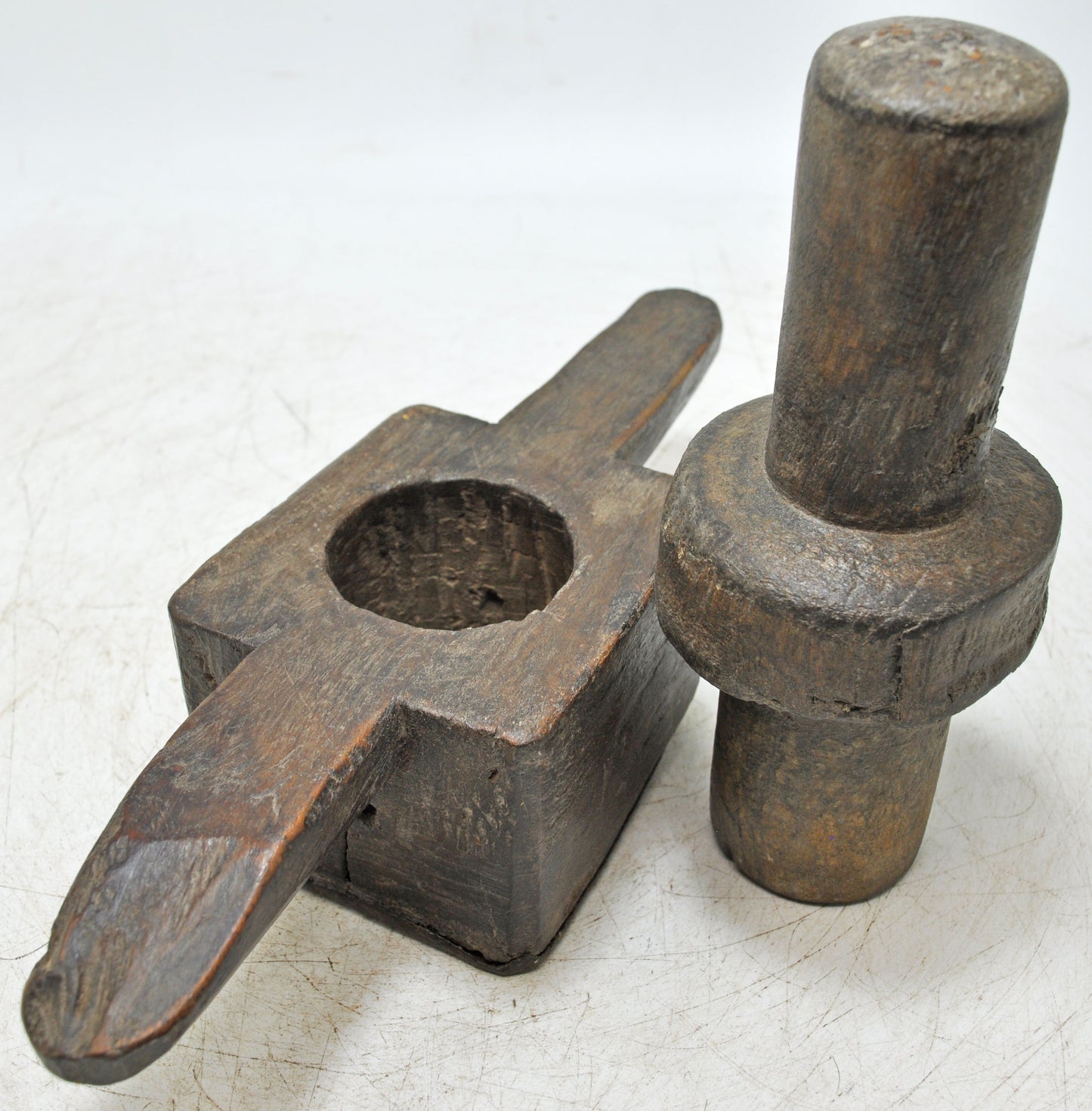 Antique Wooden Kitchenware Juicer Original Old Hand Carved