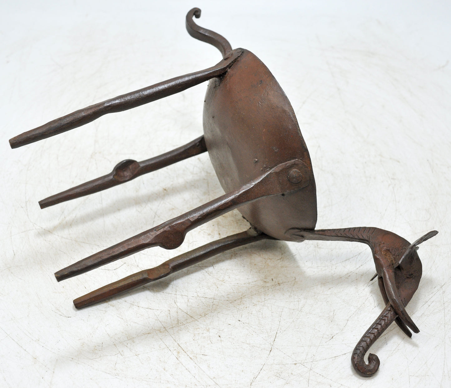 Vintage Iron Elephant Shaped Candle Holder Original Old Hand Crafted