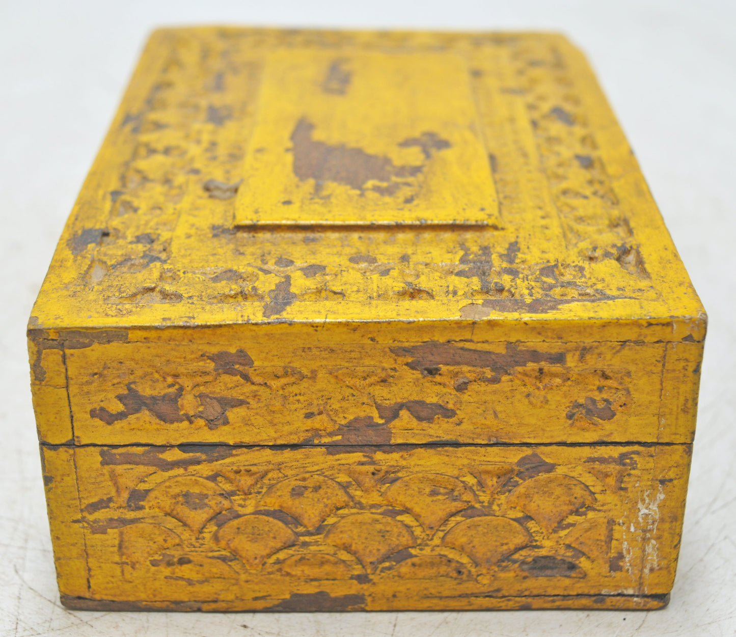 Vintage Wooden Small Jewelery Box Original Old Hand Crafted Painted