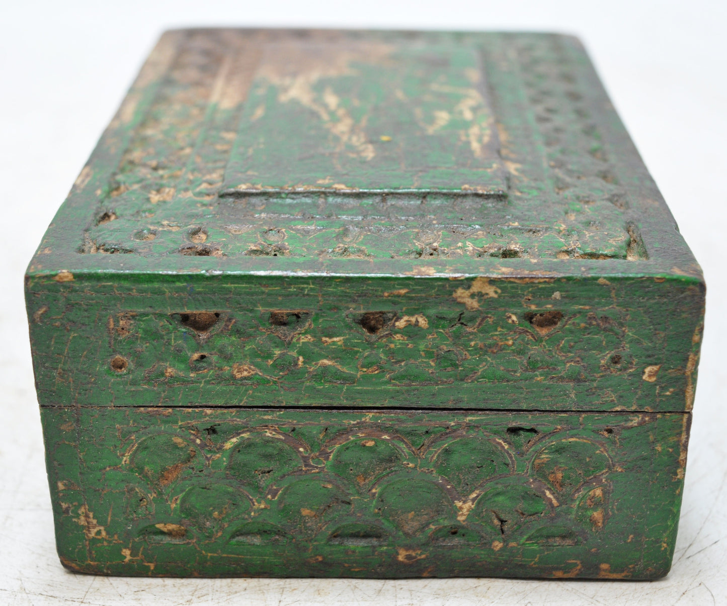 Vintage Wooden Small Jewelery Box Original Old Hand Crafted Painted