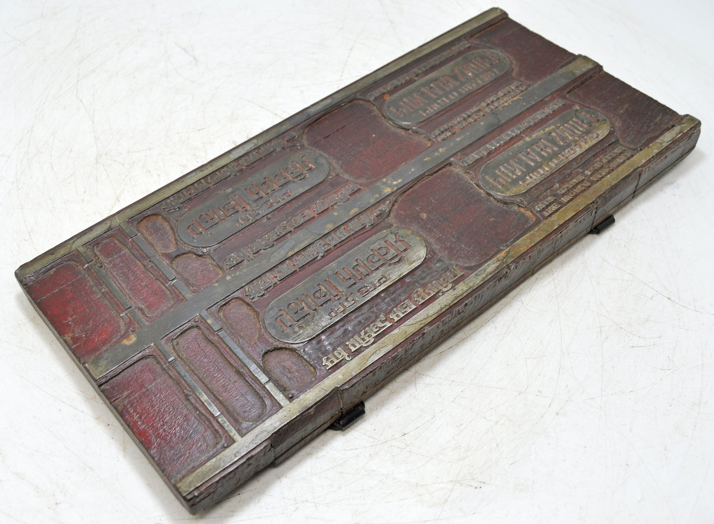 Antique Wooden Metal Printing Press Dye Original Old Hand Crafted