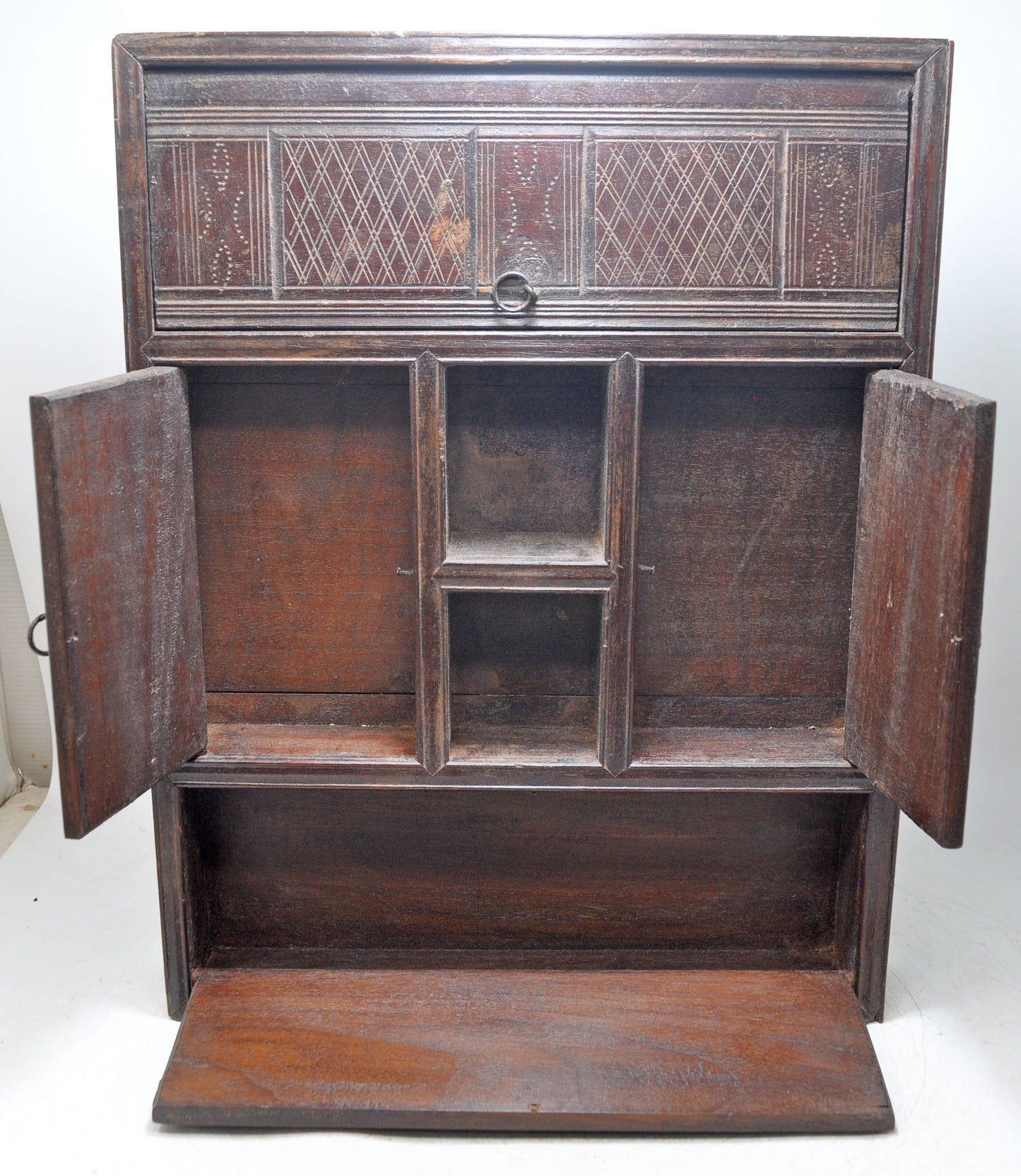 Antique Wooden Apothecary Tray Original Old Hand Crafted Carved