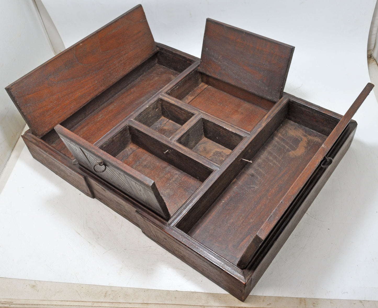 Antique Wooden Apothecary Tray Original Old Hand Crafted Carved