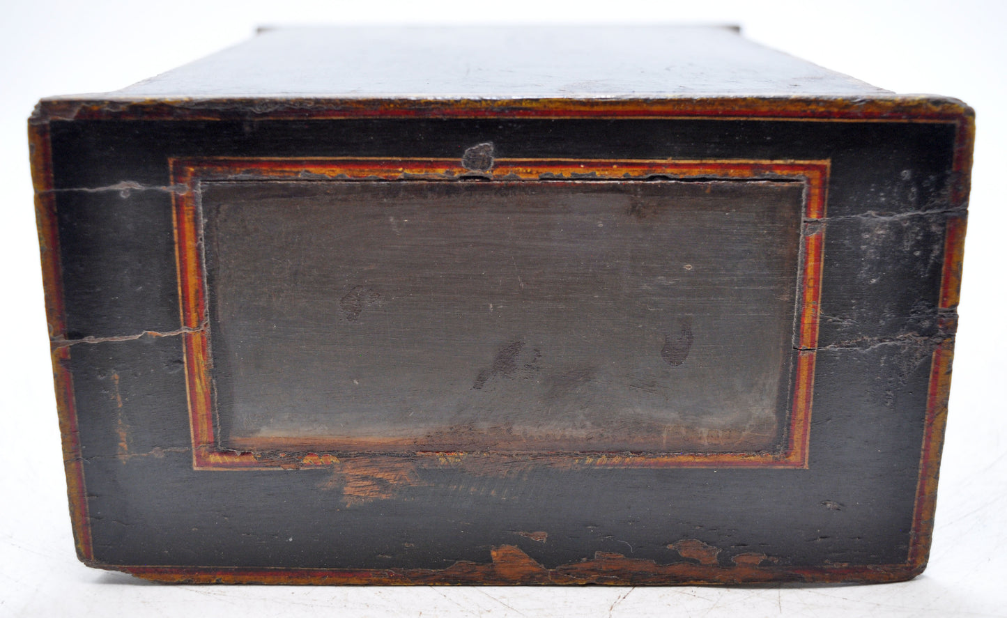 Vintage Wooden Cabinet Shaped Jewelery Box Original Old Hand Crafted Fine Painting