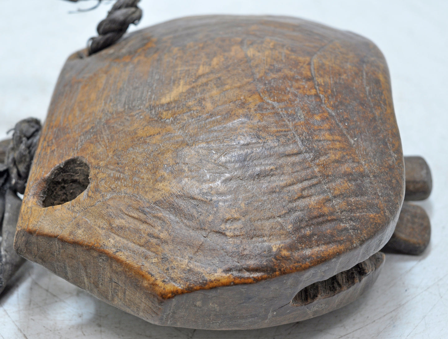 Antique Wooden Animals Cow Bell Original Old Hand Carved