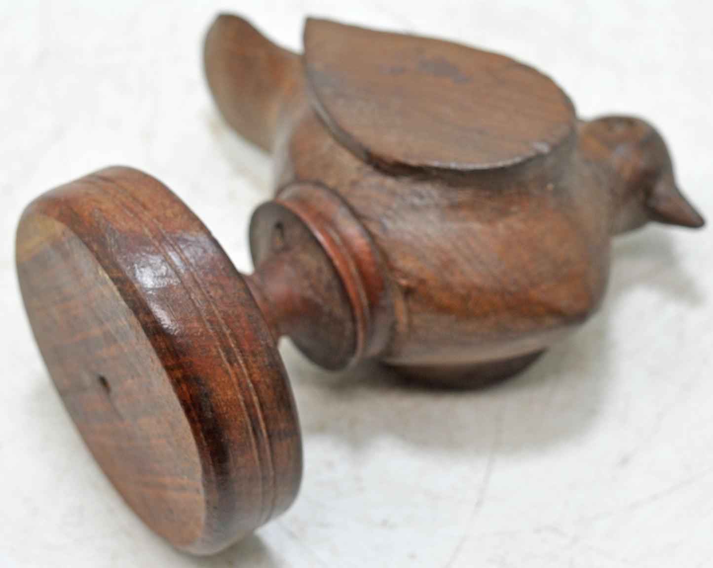 Vintage Wooden Bird Figurine Original Old Hand Carved