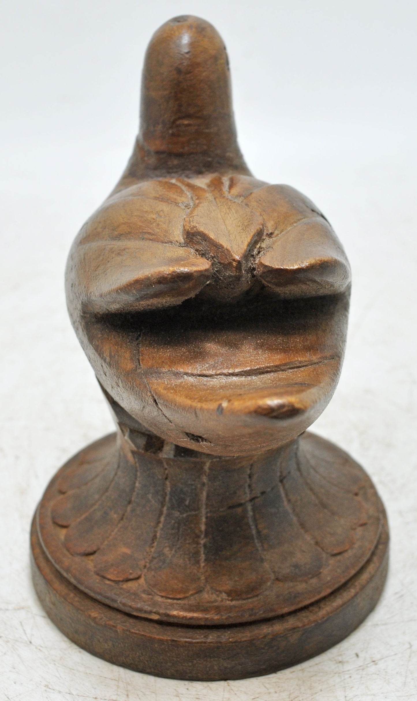 Vintage Wooden Bird Figurine Original Old Hand Carved