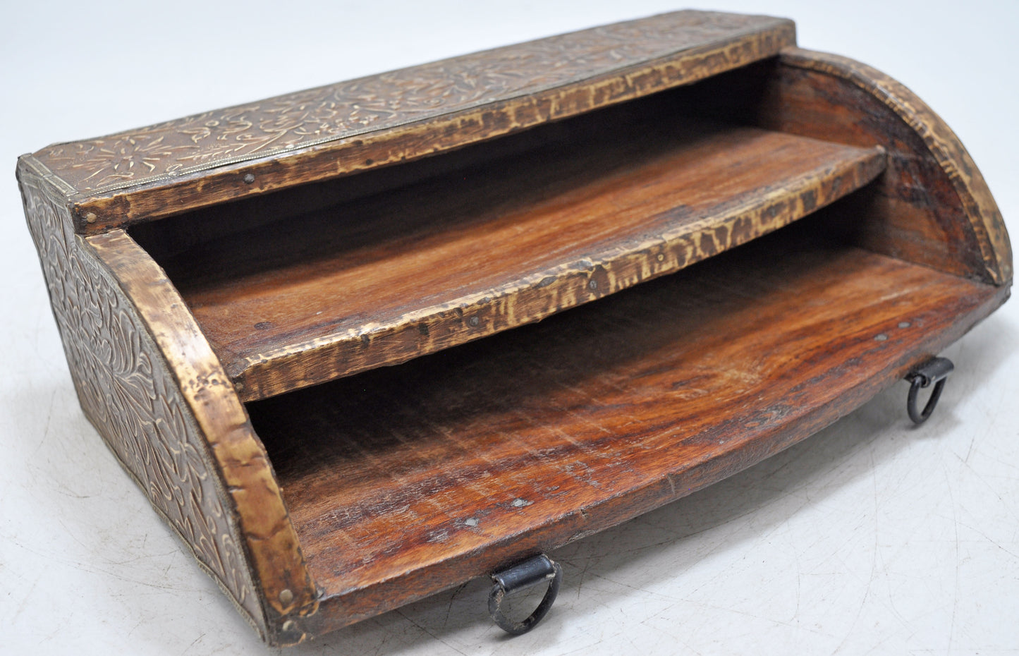 Vintage Wooden Paper Tray Rack Original Old Hand Crafted Painted