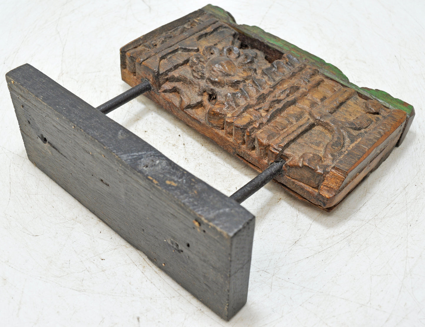 Antique Wooden Floral Carving Panel Plaque Original Old Fine Hand Carved