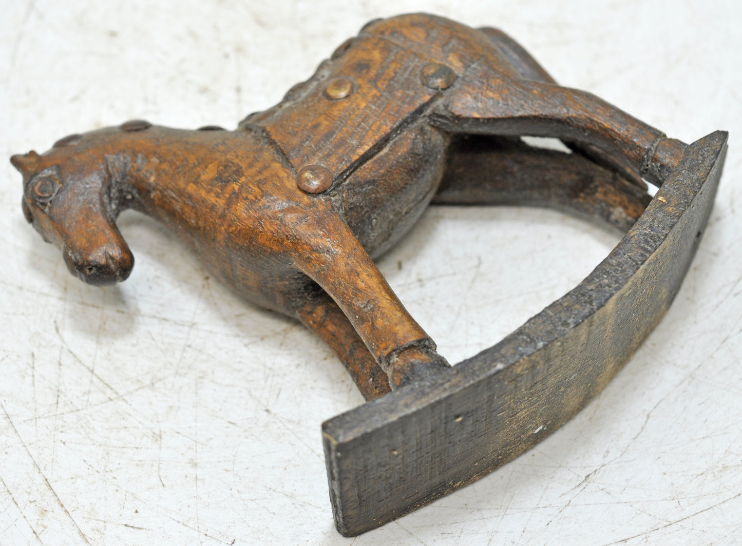 Vintage Wooden Small Horse Figurine Original Old Hand Carved