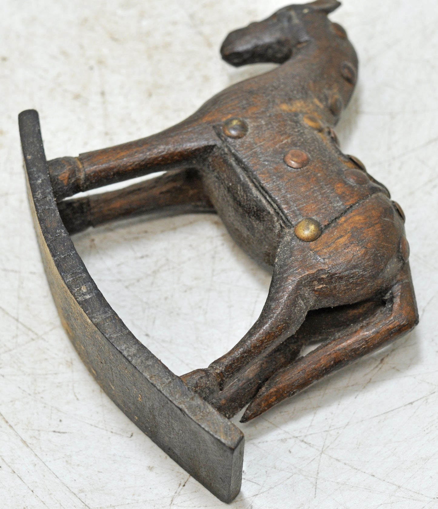 Vintage Wooden Small Horse Figurine Original Old Hand Carved