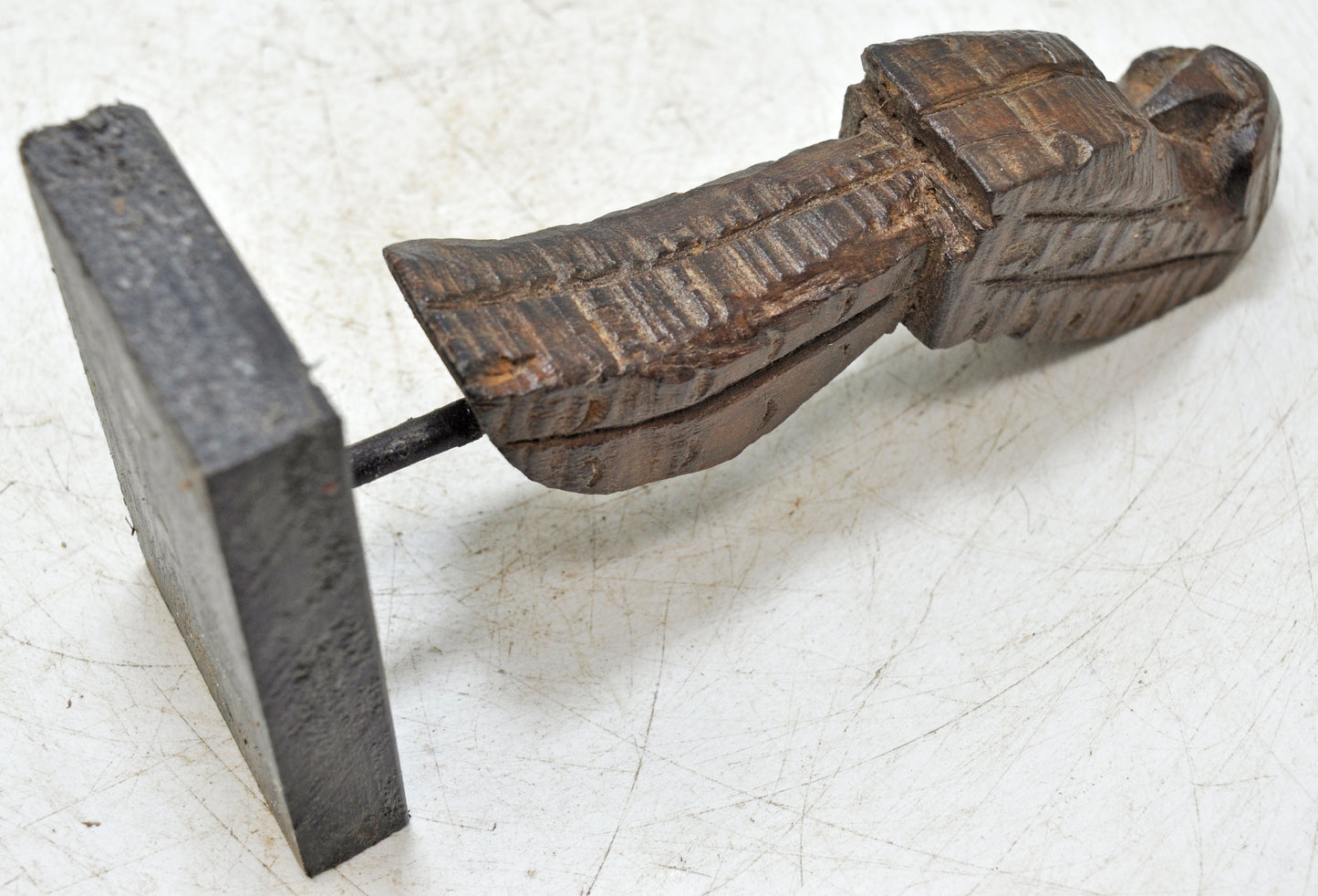 Antique Wooden Bird Parrot Figurine Original Old Hand Carved