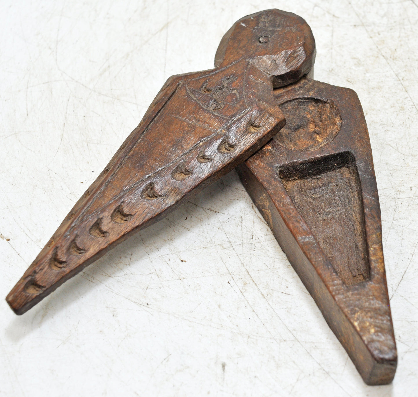 Antique Wooden Small Kum Kum Powder Tika Box Original Old Hand Carved