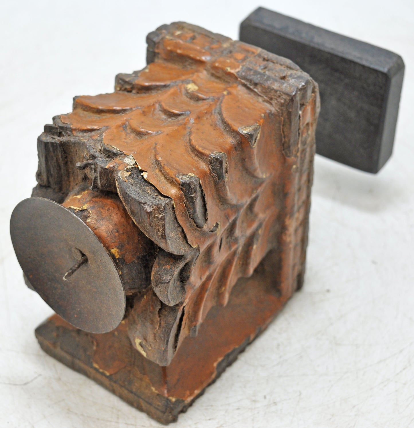 Antique Wooden Bracket Carving Candle Holder Original Old Hand Carved