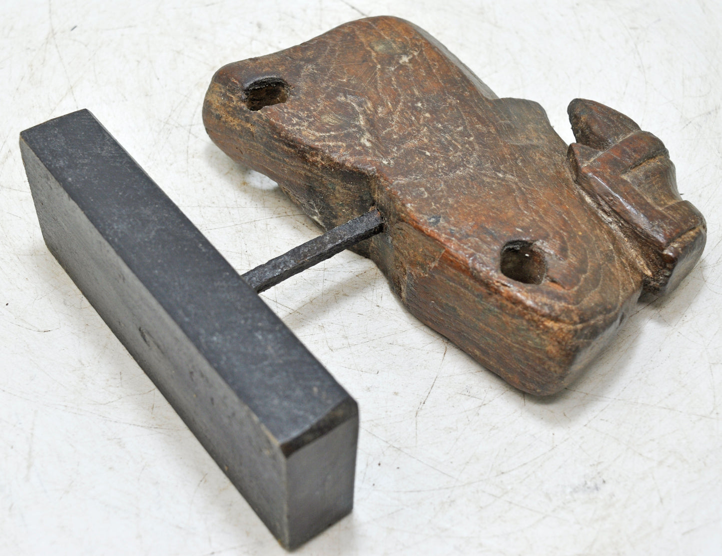 Antique Wooden Holy Cow Nandi Figurne Original Old Hand Carved