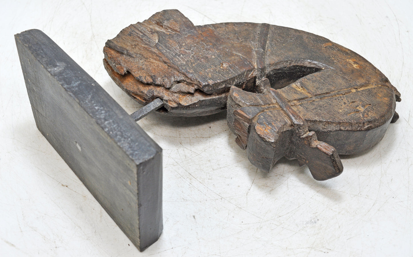 Antique Wooden Architectural Horse Head Bust Figurine Original Old Hand Carved