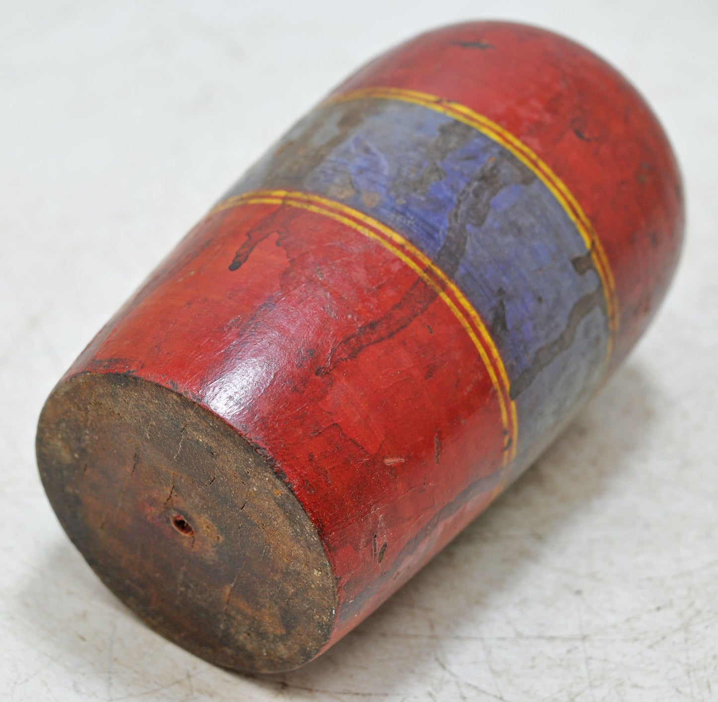 Vintage Wooden Kum Kum Powder Tika Box Original Old Lacquer Painted