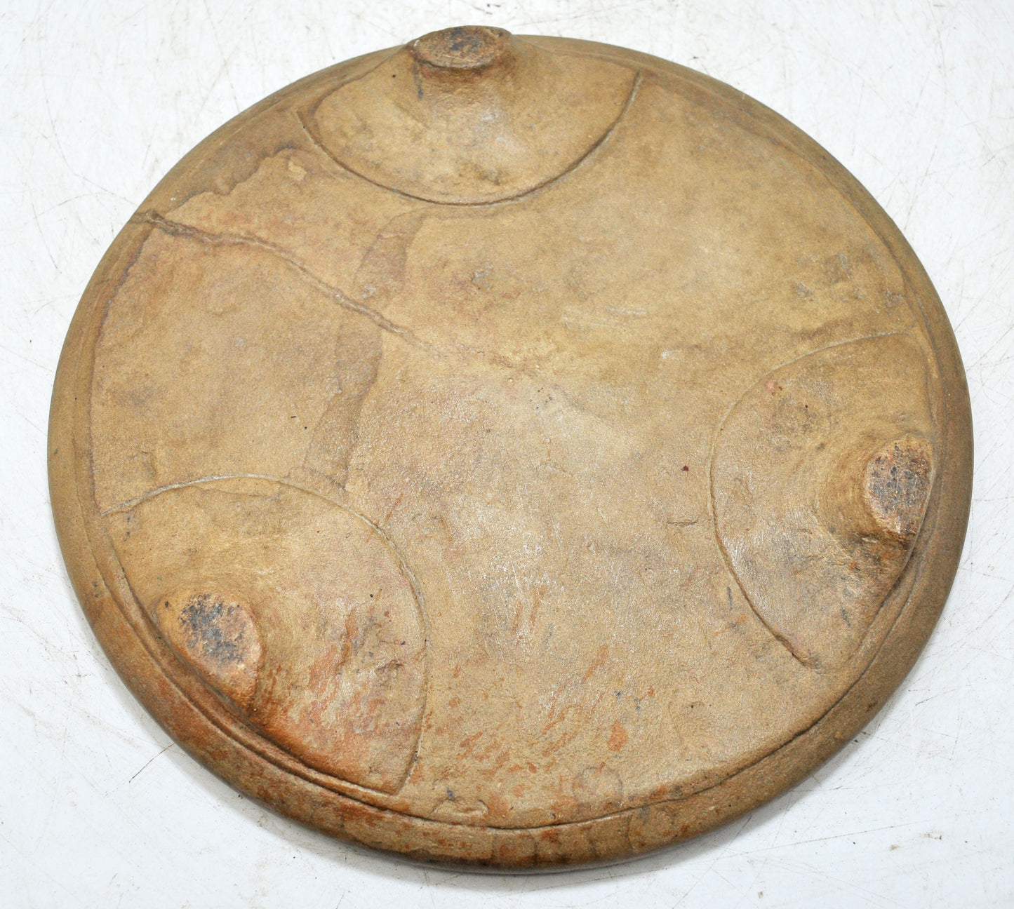 Antique Sand Stone Round Chapati Bread Rolling Plate Original Old Hand Carved