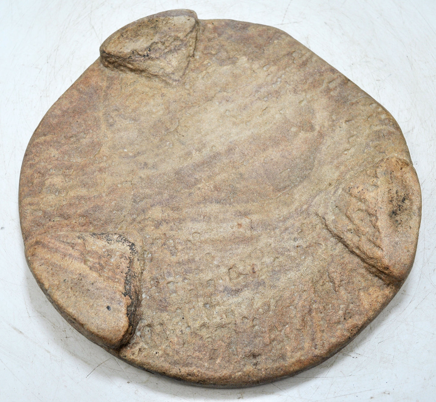 Antique Sand Stone Round Chapati Bread Rolling Plate Original Old Hand Carved