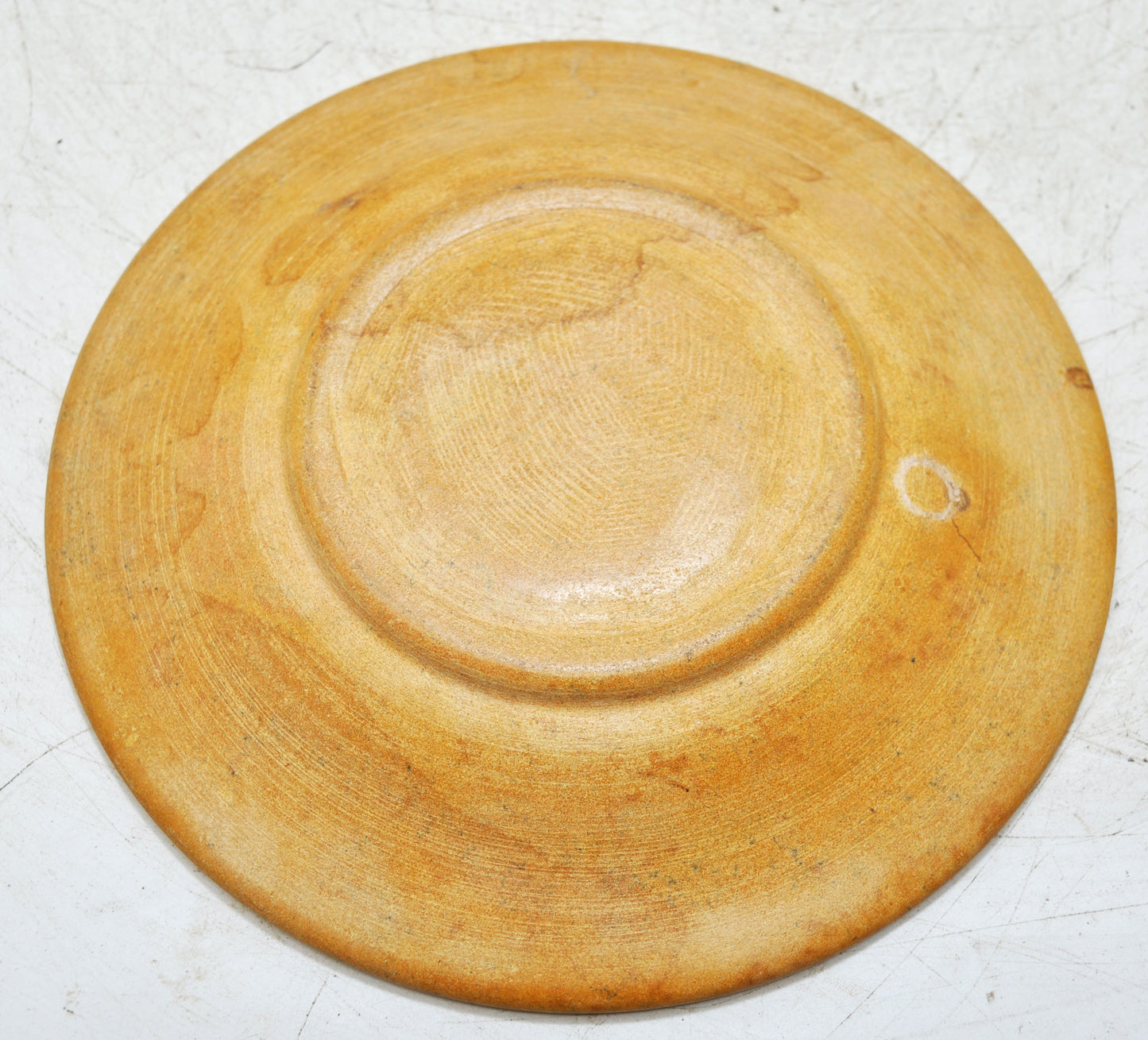 Vintage Sand Stone Round Kitchenware Plate Original Old Hand Carved