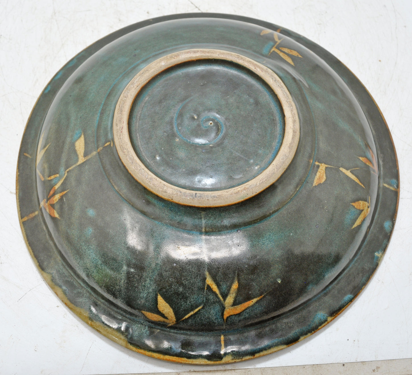 Vintage Porcelain Pottery Round Kitchenware Plate Original Old Hand Crafted