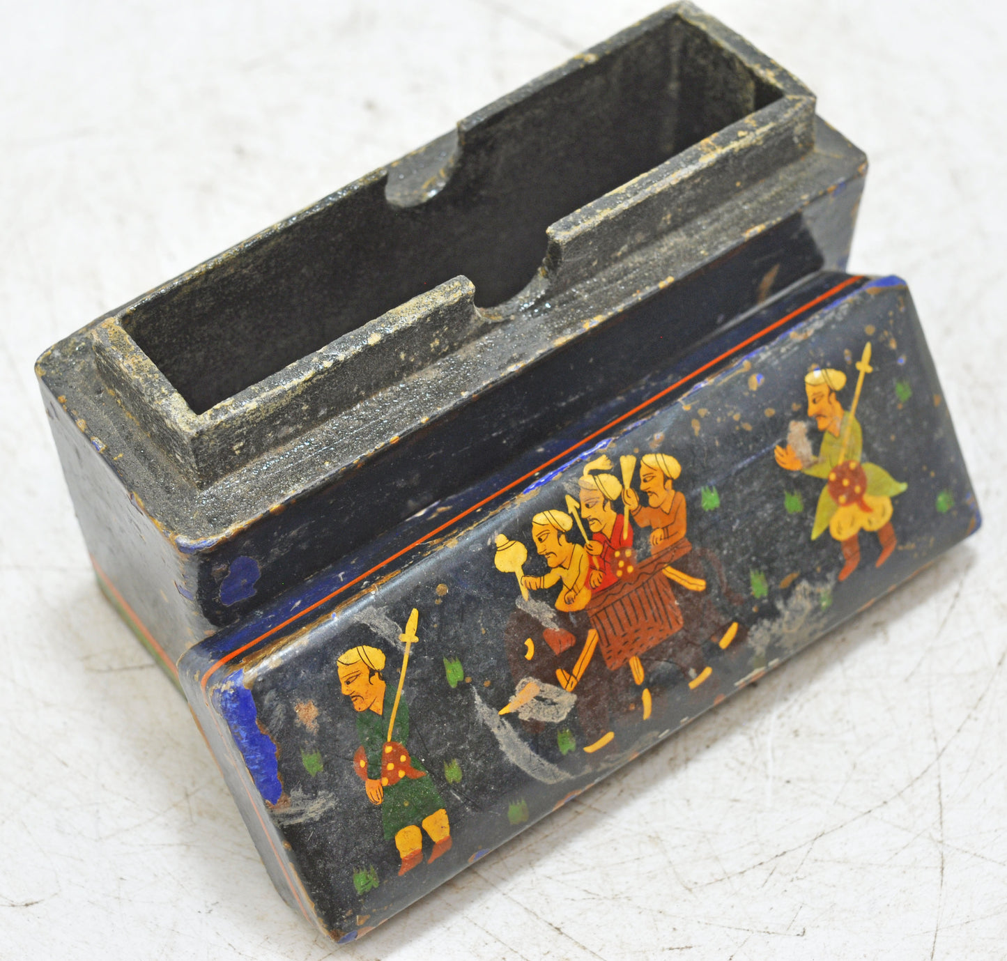 Vintage Wooden Small Storage Box Original Old Hand Crafted Painted
