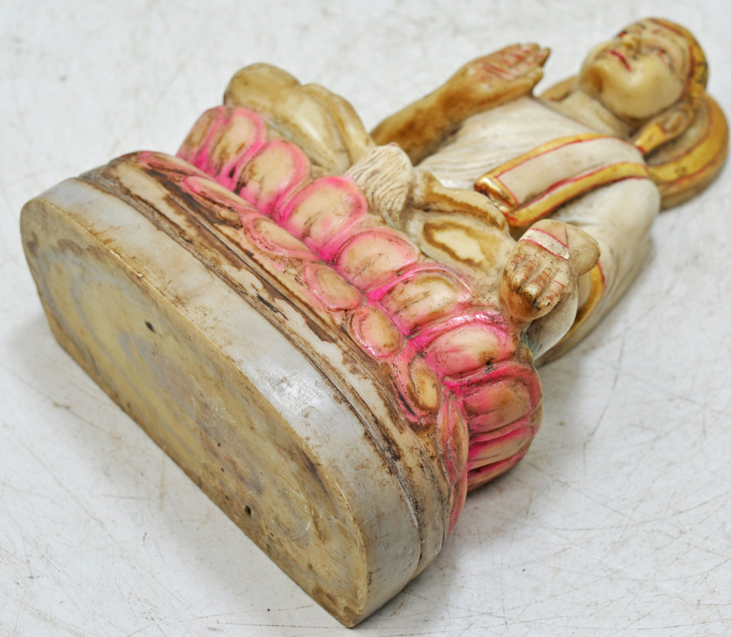 Vintage White Marble Jainism Gautama Swami Idol Figurine Original Old Fine Hand Carved