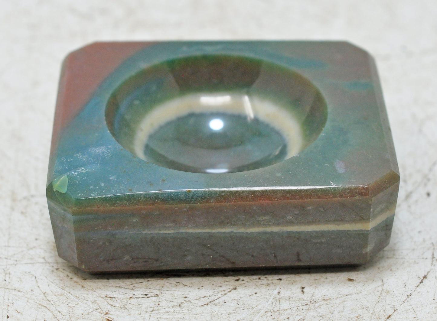 New Semi Precious Agate Stone Square Ash Tray Bowl Fine Hand Carved