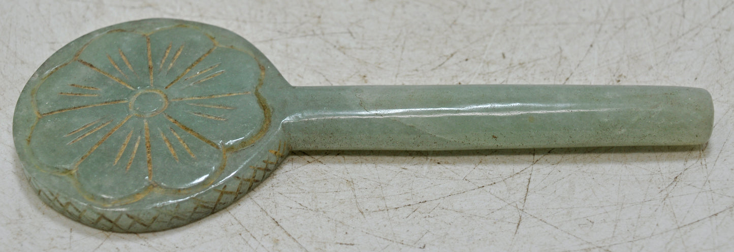 New Semi Precious Jade Stone Small Hand Mirror Fine Hand Carved