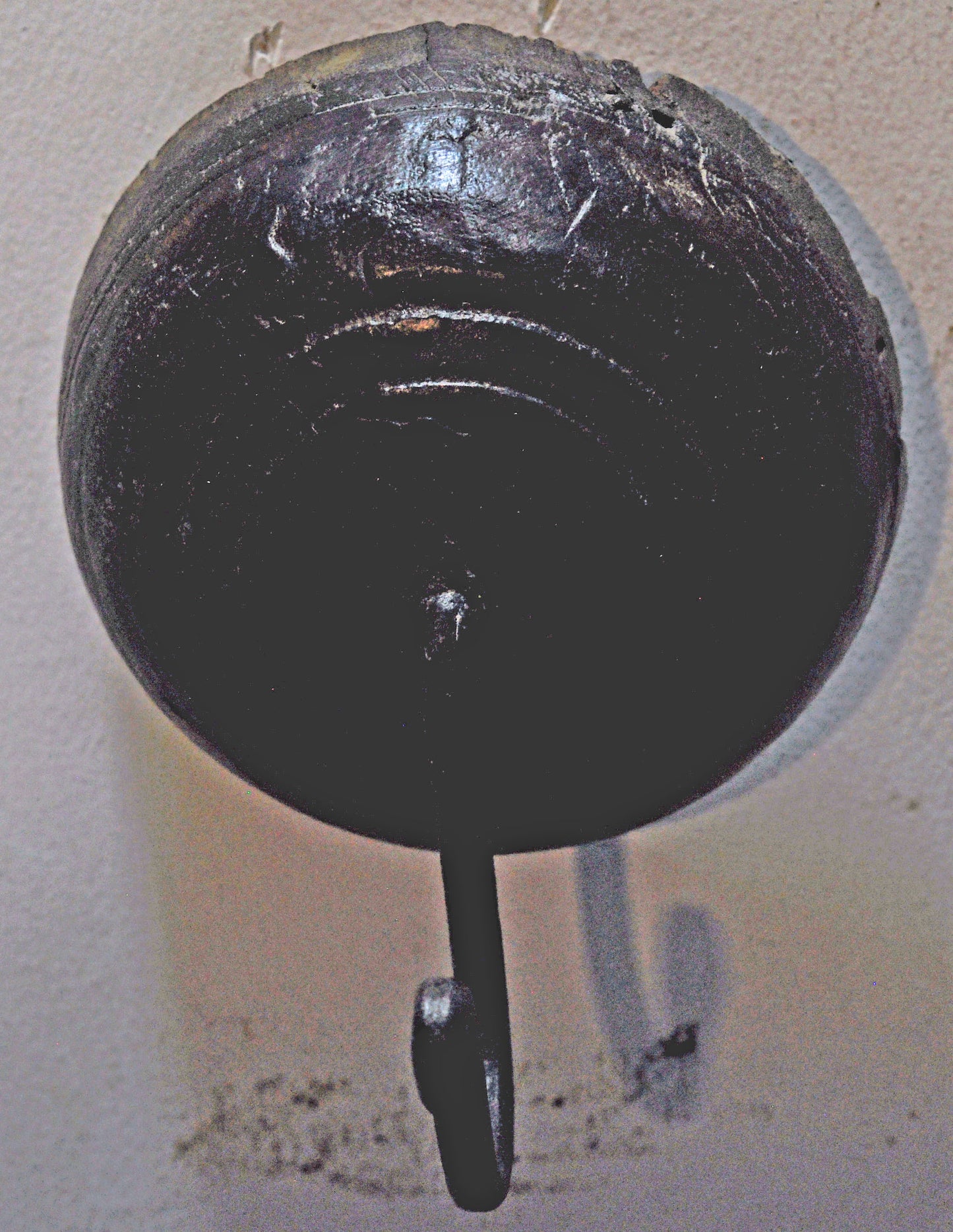 Antique Wooden 1 Hook Hanger Original Old Hand Crafted